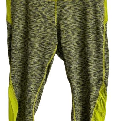 Aspire Women's Mesh Capris, Bright Chartreuse Multi Yellow